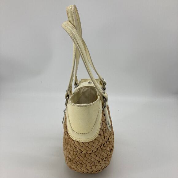 Michael Kors, brown basket weave, patten leather trim - Picture 2 of 11